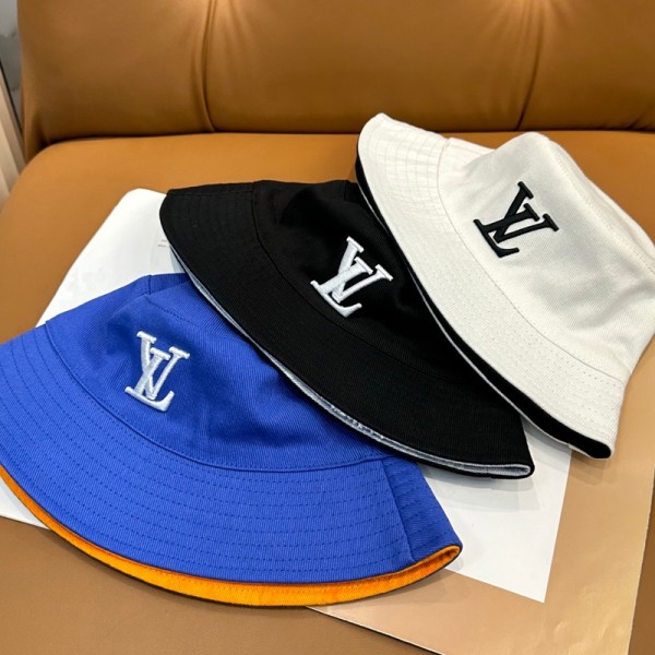 Lv ルイヴィトンハイブランドバケットハット メンズ 大きいサイズサファリハット 特大 日除け帽子 帽子 春夏 UVカット 両面ウェアラブル あご紐 コットン 小顔効果 リバーシブル