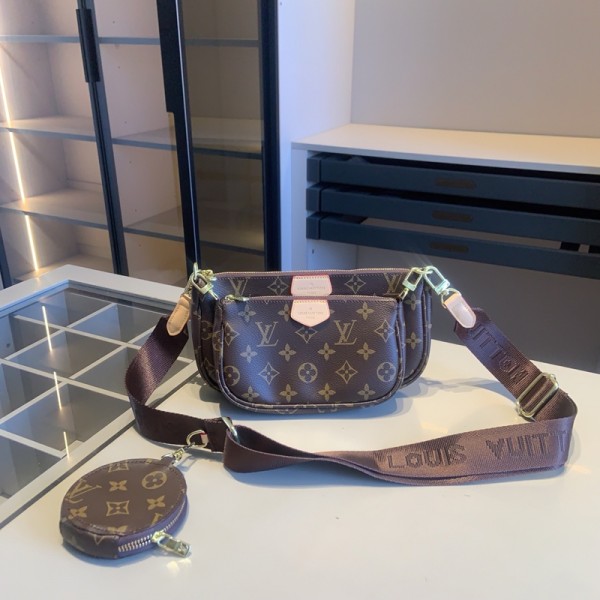 Lv ルイヴィトンブランドショルダーバッグ 韓国 大容量 ブランド手持ちバッグ 肩掛けバッグ 3点セット レディースメンズ 斜め掛けバッグ ブランド長財布 カジュアル ブランドミニバッグコーデ