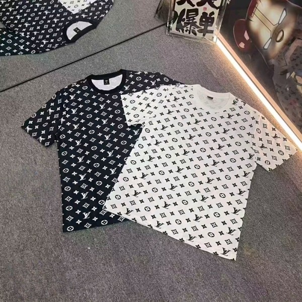 Lv ルイヴィトンハイブランドtシャツ偽物レディースメンズブランドtシャツ モノグラム柄 ハイブランド半袖tシャツ男女兼用 韓国 パチモン tシャツ 高品質 XS-6XL
