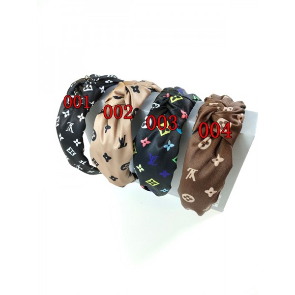 Lv ルイヴィトンブランドカチューシャ シンプル リボンカチューシャ バイカラー ツイスト 幅広 ワイド クロス 髪飾り ターバン風 ヘアアクセサリー 小顔 可愛い 前髪 髪留め