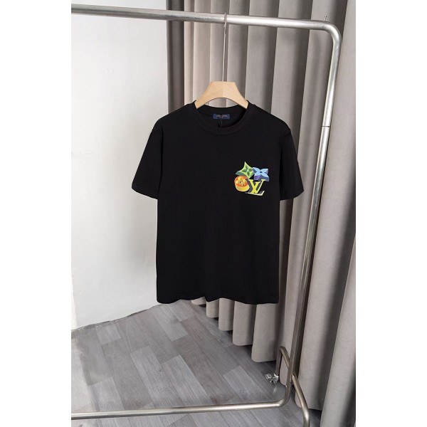 ハイブランドLv ルイヴィトンペア揃いtシャツ 夏ブランド黒白tシャツ オーバーサイズ ブランドtシャツ 上着 カジュアル 大人の上質Tシャツ XS¬5XL