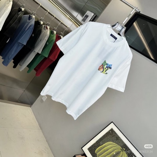 ハイブランドLv ルイヴィトンペア揃いtシャツ 夏ブランド黒白tシャツ オーバーサイズ ブランドtシャツ 上着 カジュアル 大人の上質Tシャツ XS¬5XL