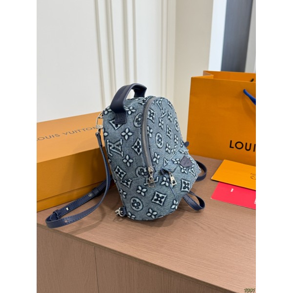 Lv ルイヴィトンハイブランドミニ デニムバック ヴィンテージ ジーンズバッグ キャンバス バックパック カジュアル デイパック 旅行 リュックサック 学校バッグ 通学 旅行用