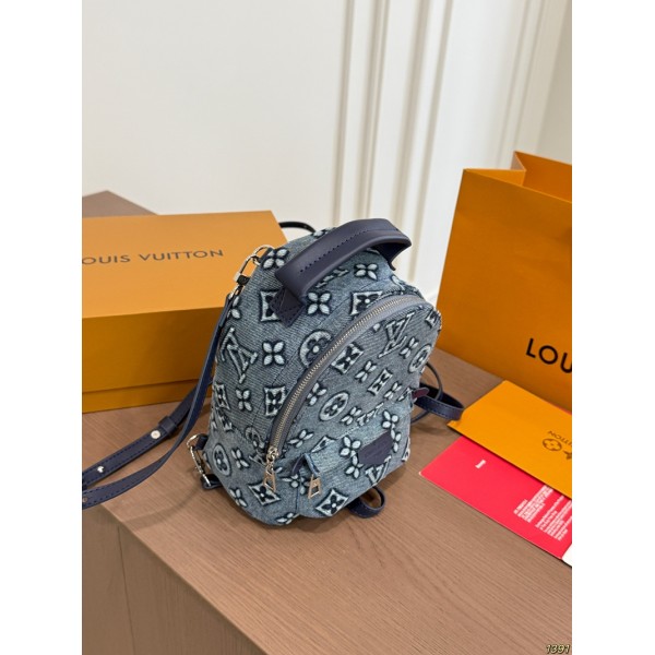 Lv ルイヴィトンハイブランドミニ デニムバック ヴィンテージ ジーンズバッグ キャンバス バックパック カジュアル デイパック 旅行 リュックサック 学校バッグ 通学 旅行用