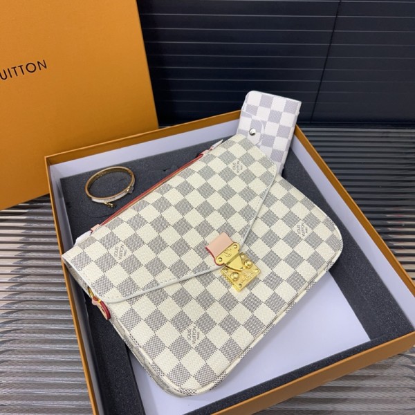 Lv ルイヴィトンブランドショルダーバッグカードポーチ ブレスレット3点セット 女性ブランドハンドバッグブランド手提げカバン大容量レディースメンズバッグブランドカジュアル