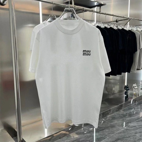 ミュウミュウ MiuMiuハイブランドtシャツ偽物レディースメンズブランドtシャツオーバーサイズブランドtシャツ上着カジュアルtシャツ ユニセック ブランド M - 4XL