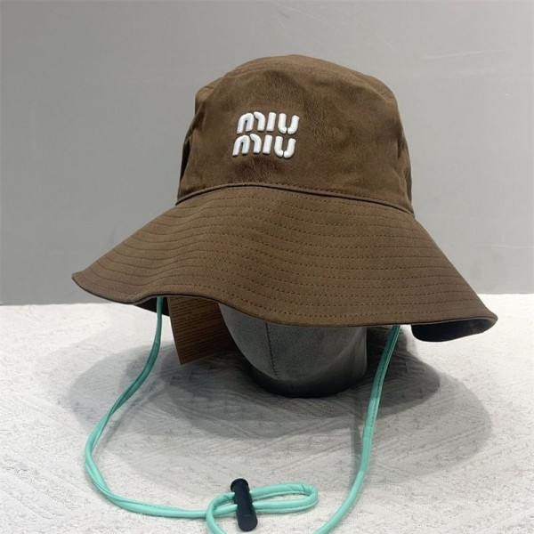 ミュウミュウ MiuMiuブランドバケットハット 大きめ 大きい 小顔効果 紫外線カット サマー帽子 UVカット アウトドア サファリハット バケハ 春 夏 秋 シンプル つば広 おしゃれ メンズ レディース 男女 韓国 あご紐 綺麗