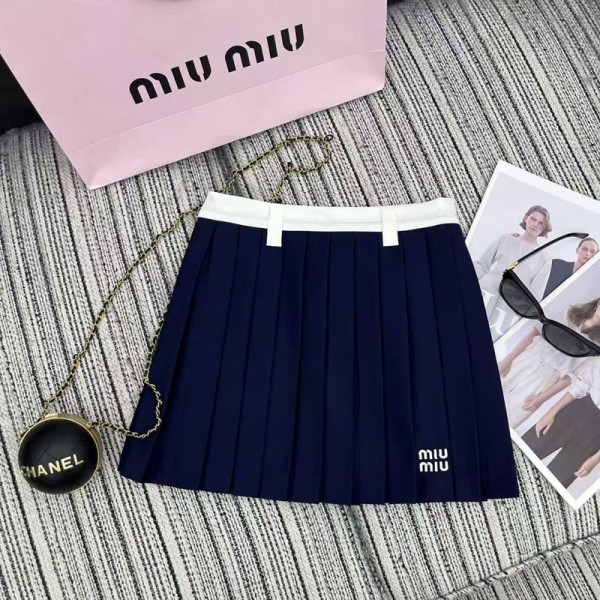 ブランド MIUMIU プリーツスカート ミュウミュウミニスカート S- L レディース ミニ 美脚 セクシースカート 通勤 インナー オフィス OL 制服 Aライン 春 秋 夏 プリーツ 超ミニ 美尻スカート ハイウエスト