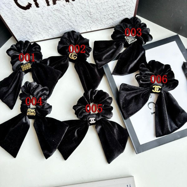 ミュウミュウシュシュ LV ヘアゴム ハイブランドシャネルリボンヘアゴム Dior ヘアアクセサリー 髪飾り ヘアシュシュ かわいい 可愛い 女性