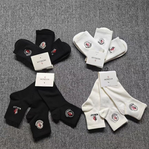 Moncler モンクレールハイブランド ソックス 綿製レディース向け 靴下 かわいいブランド ストッキング 大人気上質な コットン ソックス くつした