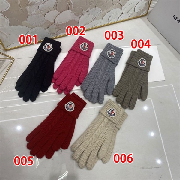 モンクレールブランドニット手袋 メンズ 冬 防寒 Monclerウールニット手袋 レディース防寒グローブ ファション 冬 厚手 温かい ニットグローブ 厚手 暖かい 保温 柔らか 伸縮性 持ち運びに便利 バイク サイクリング 通学 通勤 男女兼用