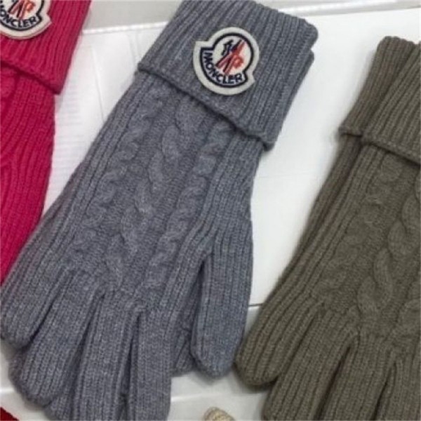 モンクレールブランドニット手袋 メンズ 冬 防寒 Monclerウールニット手袋 レディース防寒グローブ ファション 冬 厚手 温かい ニットグローブ 厚手 暖かい 保温 柔らか 伸縮性 持ち運びに便利 バイク サイクリング 通学 通勤 男女兼用