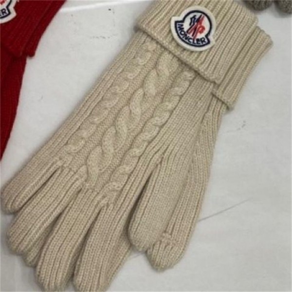 モンクレールブランドニット手袋 メンズ 冬 防寒 Monclerウールニット手袋 レディース防寒グローブ ファション 冬 厚手 温かい ニットグローブ 厚手 暖かい 保温 柔らか 伸縮性 持ち運びに便利 バイク サイクリング 通学 通勤 男女兼用