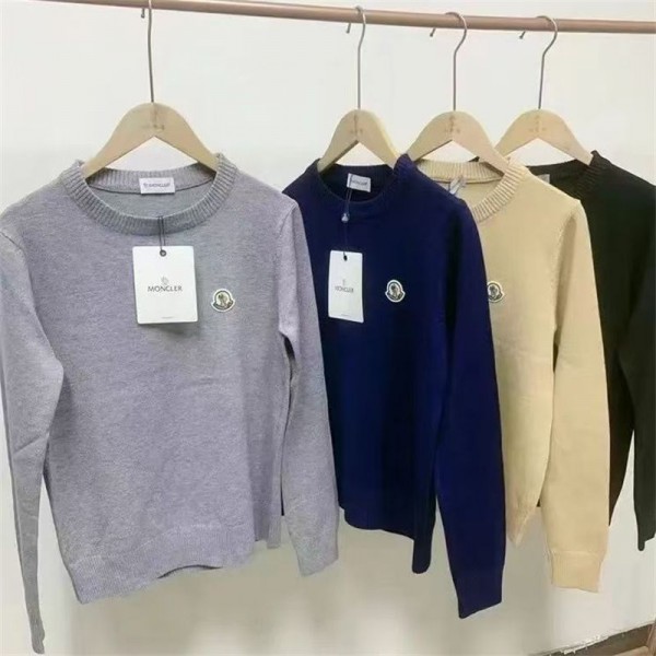 Moncler モンクレールブランドセーター メンズ ニット クルーネック レディース 秋冬服 トップス カジュアル 暖かい 無地 ケーブル編み カジュアル ビジネス 長袖 セーター 男女兼用 防寒着 秋冬 M - 2XL