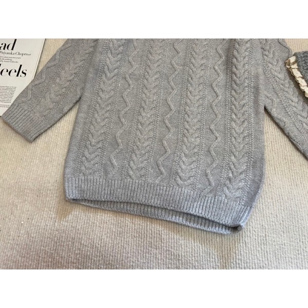 Moncler モンクレールブランドガールズ秋冬セータードレス 子供ロングニット服 ニット帽子2点セット 長袖 カジュアル ニットジャンパー 100-140cm ハイロードレストップスアウトフィット