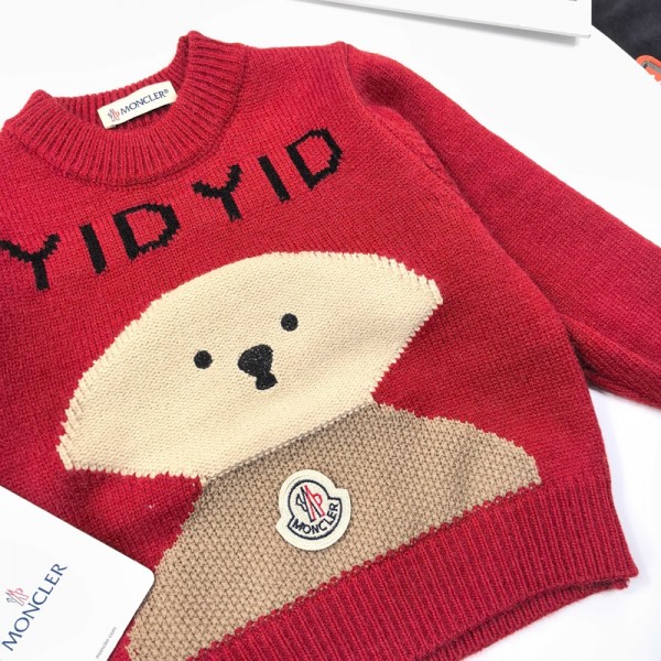 Lv ルイヴィトンブランドセーター キッズ 長袖 子供服 女の子 保温 防寒 ニット トップス 90-140cm 動物風 かわいい ジャカード編み 毛足ある ゆったり クルーネック 可愛い クリスマス 春 秋 冬 小学生 中学生