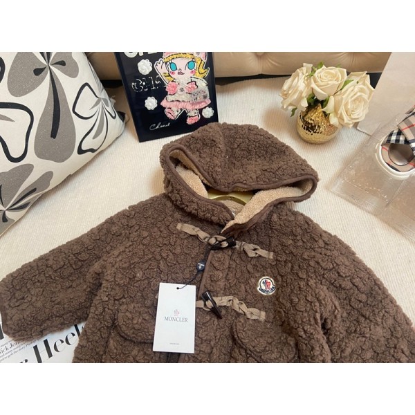 Moncler モンクレールブランドフリースコート ボアジャケット 子供 キッズ 男の子 女の子 フリース 冬 裏起毛 90~140cm フード付き 防風 防寒 暖かい 保温 無地 ふわふわ かわいい おしゃれ 大きいサイズ ボーイズ ガールズ