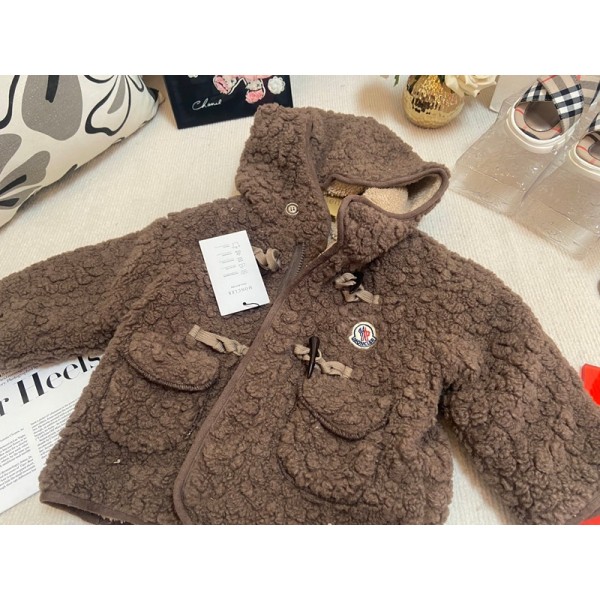 Moncler モンクレールブランドフリースコート ボアジャケット 子供 キッズ 男の子 女の子 フリース 冬 裏起毛 90~140cm フード付き 防風 防寒 暖かい 保温 無地 ふわふわ かわいい おしゃれ 大きいサイズ ボーイズ ガールズ