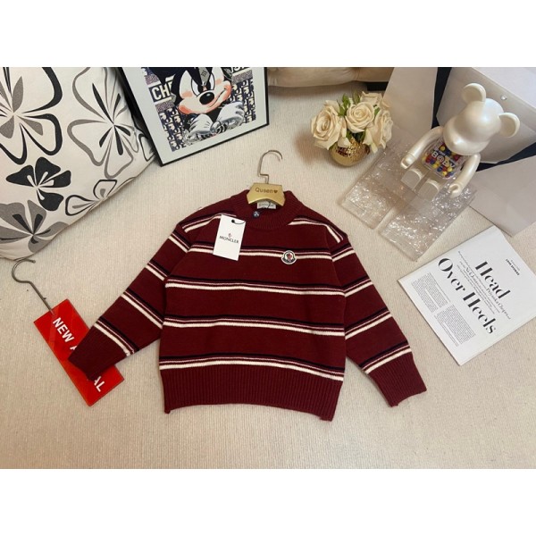 Moncler モンクレールハイブランドセーター キッズ プルオーバー 長袖 ニットセーター ニットトップス 女の子 秋冬 90~140cm 通園 通学 快適 子供服 カジュアル 可愛い トレーナー 柔らかい 暖かい 通学 部屋着 誕生日 普段着