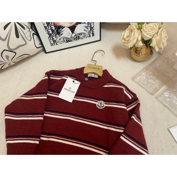 Moncler モンクレールハイブランドセーター キッズ プルオーバー 長袖 ニットセーター ニットトップス 女の子 秋冬 90~140cm 通園 通学 快適 子供服 カジュアル 可愛い トレーナー 柔らかい 暖かい 通学 部屋着 誕生日 普段着