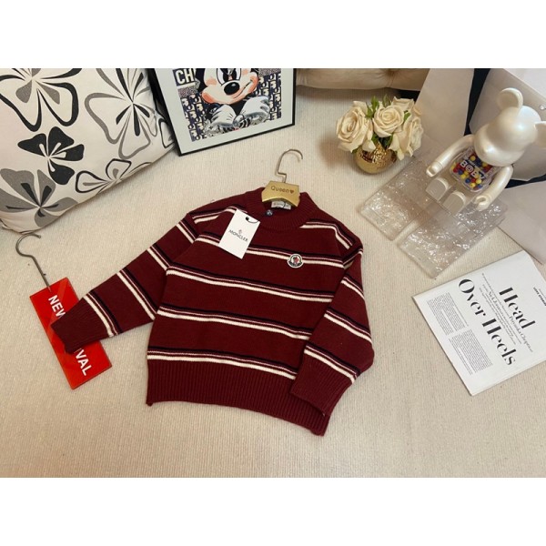 Moncler モンクレールハイブランドセーター キッズ プルオーバー 長袖 ニットセーター ニットトップス 女の子 秋冬 90~140cm 通園 通学 快適 子供服 カジュアル 可愛い トレーナー 柔らかい 暖かい 通学 部屋着 誕生日 普段着