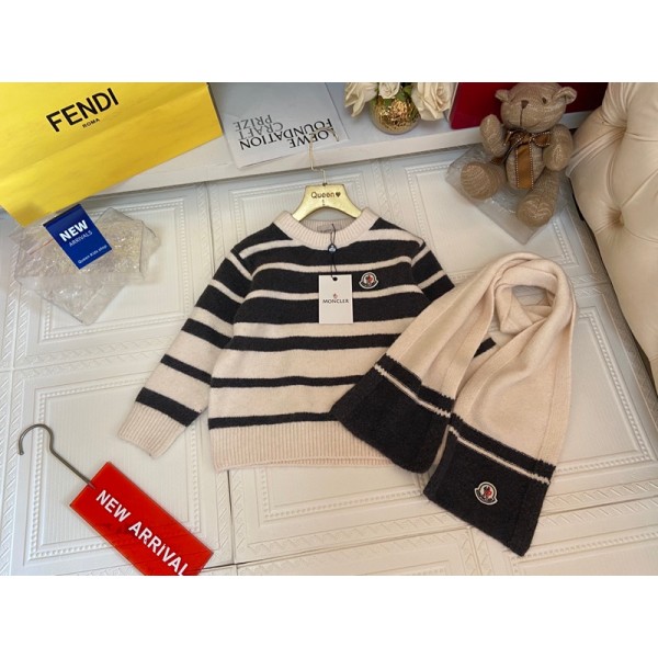 Moncler モンクレールハイブランド子供服 セーター ニットマフラー トップス キッズ 男の子 女の子 110¬150cm 長袖ニット プルオーバー 子供 カットソー セーター ニットセーター ガールズ ボーイズ ストール ジュニア トップス tシャツ ベビー服 春秋冬 通園 通学