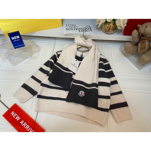 Moncler モンクレールハイブランド子供服 セーター ニットマフラー トップス キッズ 男の子 女の子 110¬150cm 長袖ニット プルオーバー 子供 カットソー セーター ニットセーター ガールズ ボーイズ ストール ジュニア トップス tシャツ ベビー服 春秋冬 通園 通学