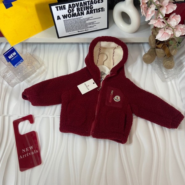 ブランドモンクレール赤ちゃん秋冬服 子供フリースジャケット 裏起毛 フード付き ジップアップ Monclerキッズボアコート 90-170cm 暖かい オーバーコート アウター 幼児 女の子 ギフト 冬 必需品