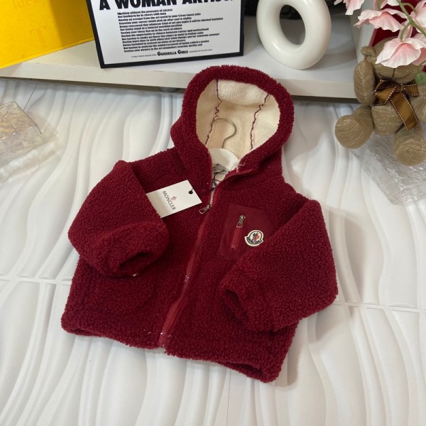 ブランドモンクレール赤ちゃん秋冬服 子供フリースジャケット 裏起毛 フード付き ジップアップ Monclerキッズボアコート 90-170cm 暖かい オーバーコート アウター 幼児 女の子 ギフト 冬 必需品