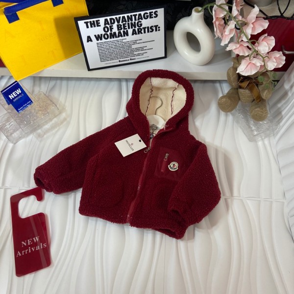 ブランドモンクレール赤ちゃん秋冬服 子供フリースジャケット 裏起毛 フード付き ジップアップ Monclerキッズボアコート 90-170cm 暖かい オーバーコート アウター 幼児 女の子 ギフト 冬 必需品