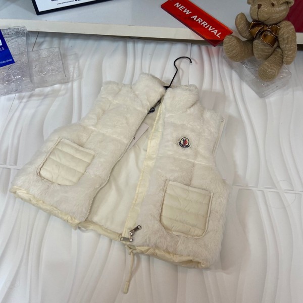 Moncler モンクレールハイブランドキッズ ボアベスト 男の子 女の子 親子服 子供服 紳士 レディース ふわふわ もこもこ 無地 起毛 春秋冬 柔軟 暖かめ ホットコット アウター110~170cm