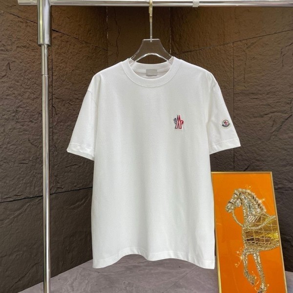 ハイブランドMoncler モンクレールペア揃いtシャツ 夏ハイブランドtシャツ 偽物 レディース メンズ ブランド黒白tシャツ 上着 カジュアル 韓国 tシャツ XS¬5XL