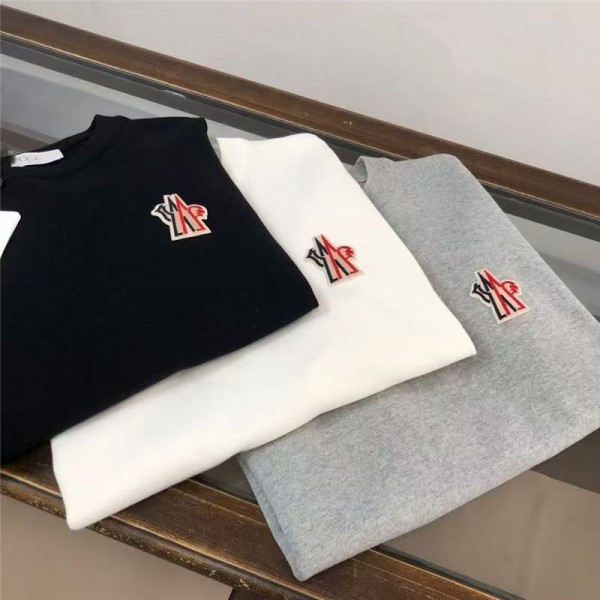 ハイブランドMoncler モンクレールペア揃いtシャツ 夏ハイブランドtシャツ 偽物 レディース メンズ ブランド黒白tシャツ 上着 カジュアル 韓国 tシャツ XS¬5XL