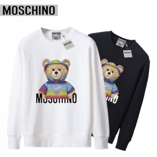 モスキーノ プルオーバーブランドかわいい Moschino 長袖シャツ 冬秋 裏起毛 裏起毛なし カジュアル パーカー 男女兼用 ゆったり トレーナー