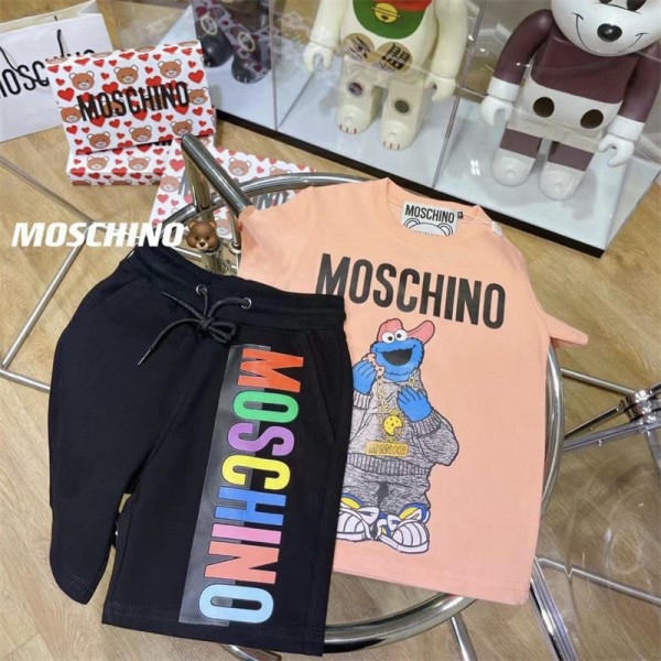 モスキーノ キッズ tシャツ 半パンツ2点セットハイブランドmoschino かわいい 子供服 半袖 tシャツ パンツ ガールズ ボイ 少女 少年 tシャツ 半ズボン