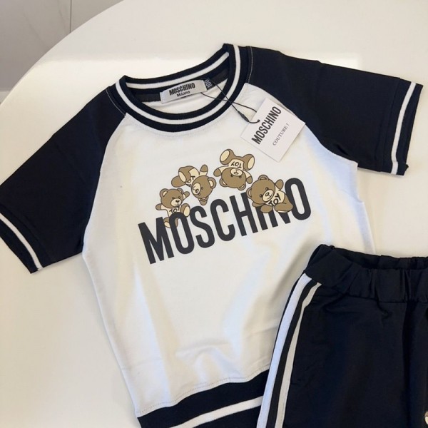 ハイブランドMoschino モスキーノキッズ半袖tシャツ 夏 ハーフパンツ かわいい ブランドtシャツ ショーツ 上着カジュアル 90-140cm ブランド子供tシャツ高品質tシャツ ユニセック ブランド