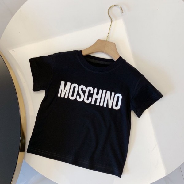 Moschino モスキーノハイブランド半袖 Tシャツ キッズ 男の子 子供服 ベビー服 女の子 半そで 無地 夏服 可愛い シンプル 綿 コットン 100% 上着 トップス90-160 cm