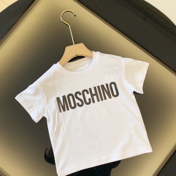 Moschino モスキーノハイブランド半袖 Tシャツ キッズ 男の子 子供服 ベビー服 女の子 半そで 無地 夏服 可愛い シンプル 綿 コットン 100% 上着 トップス90-160 cm
