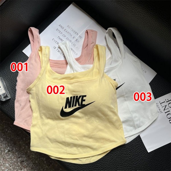 Nike ナイキハイブランドキャミソール ショート丈 カップ付き レディース タンクトップ へそ出し インナー ベスト ノースリーブ ベアトップ チューブトップ S - L