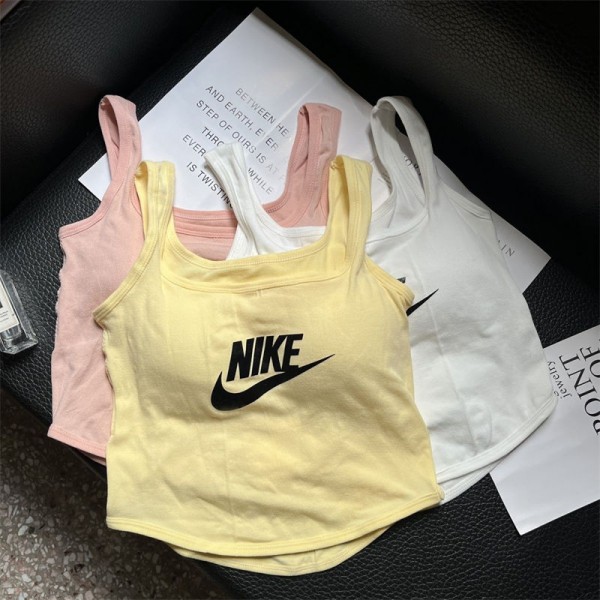 Nike ナイキハイブランドキャミソール ショート丈 カップ付き レディース タンクトップ へそ出し インナー ベスト ノースリーブ ベアトップ チューブトップ S - L