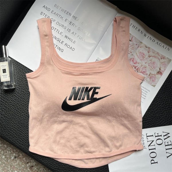 Nike ナイキハイブランドキャミソール ショート丈 カップ付き レディース タンクトップ へそ出し インナー ベスト ノースリーブ ベアトップ チューブトップ S - L