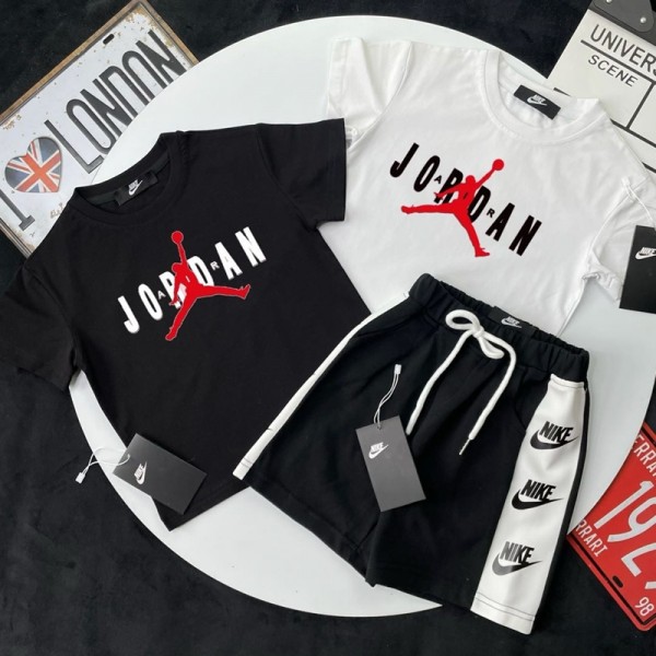 Nike ナイキハイブランド子供服 半袖tシャツ ショートパンツ 短パン 男の子 女の子 綿 上下セットアップ 夏服 キッズ 普段着と部屋着兼用 男女兼用 上着 ルームウェア カジュアル クールネック 90-160cm