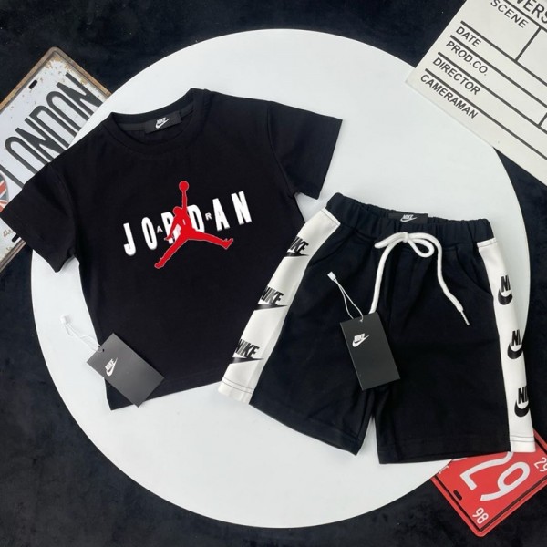 Nike ナイキハイブランド子供服 半袖tシャツ ショートパンツ 短パン 男の子 女の子 綿 上下セットアップ 夏服 キッズ 普段着と部屋着兼用 男女兼用 上着 ルームウェア カジュアル クールネック 90-160cm