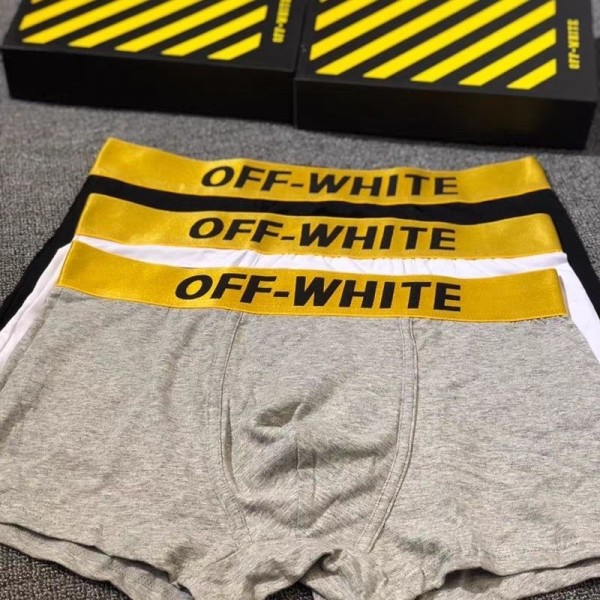 オフホワイト ボクサーパンツ off-white ブランド メンズ パンツ 下着 3枚セット 綿ボクサーブリーフ 前閉じ 抗菌防臭 吸汗 通気性 吸水速乾 蒸れない 男性 肌着 ストレッチ ローライズ オールシーズン 大きいサイズ M-2XL