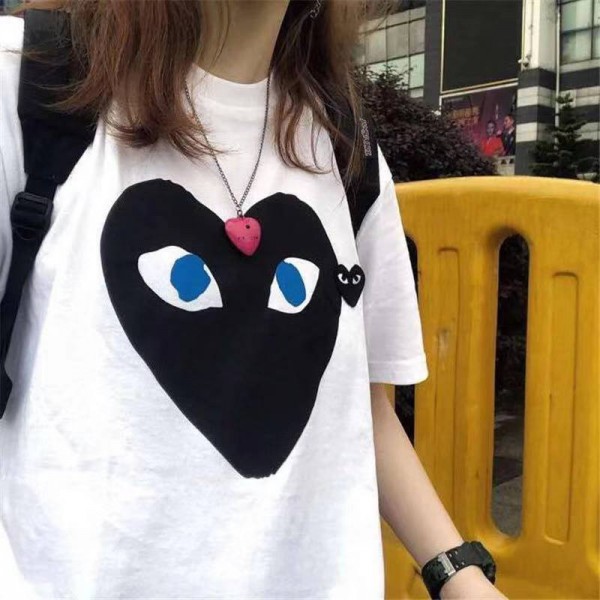 コムデギャルソンブランド tシャツ 親子服 おしゃれ 高品質 純綿 やわらか 半袖 tシャツ プレイ 丸首 カジュアル  子供Tシャツ レディースメンズ上着トップス夏