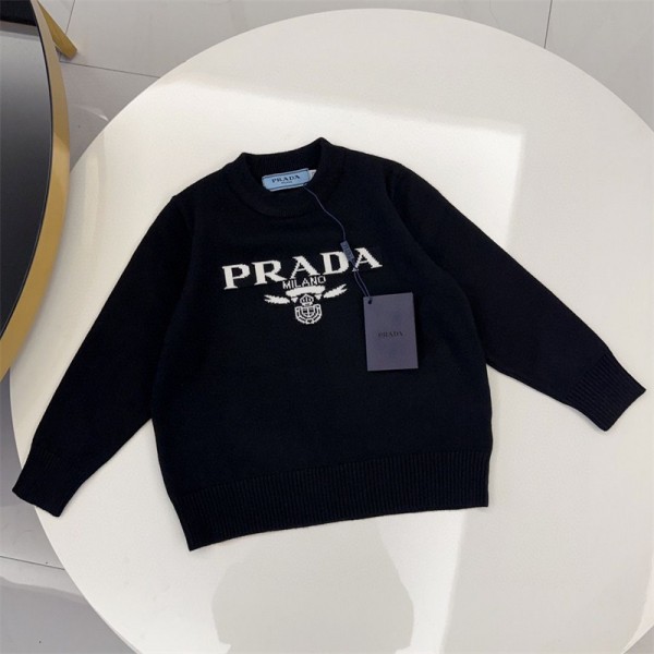 Prada プラダ セーター 子供服 カジュアル 高品質 経典 丸首 ファション 人気