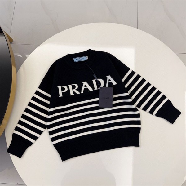 Prada プラダ セーター 子供服 カジュアル 高品質 経典 丸首 ファション 人気