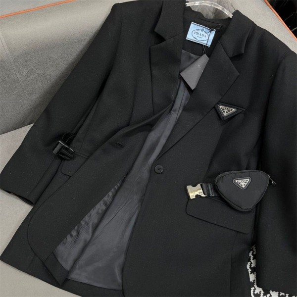Prada プラダ ブランドレディース 洋服 スーツ セット ズボン パンツスーツ 長袖 テーラードジャケット レジャー スリム 春 秋 冬 通勤 事務服 結婚式 ビジネス用 面接 おおきいサイズ S - L