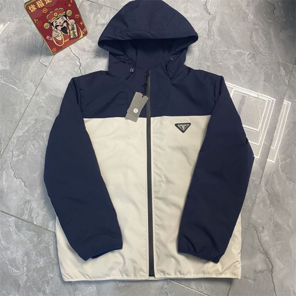 Prada プラダハイブランド中綿ジャケット メンズ 中綿ジャケット アウターコート メンズ 冬服 アウトドア ユニセックス L - 4XL 軽量 厚手 立ち襟 ダウン中綿 防寒 防風 アウター 軽量 暖かい アウター 男女兼用