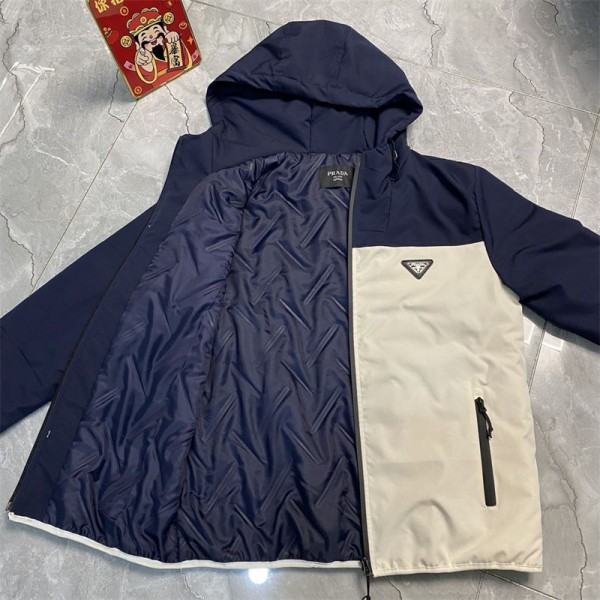 Prada プラダハイブランド中綿ジャケット メンズ 中綿ジャケット アウターコート メンズ 冬服 アウトドア ユニセックス L - 4XL 軽量 厚手 立ち襟 ダウン中綿 防寒 防風 アウター 軽量 暖かい アウター 男女兼用